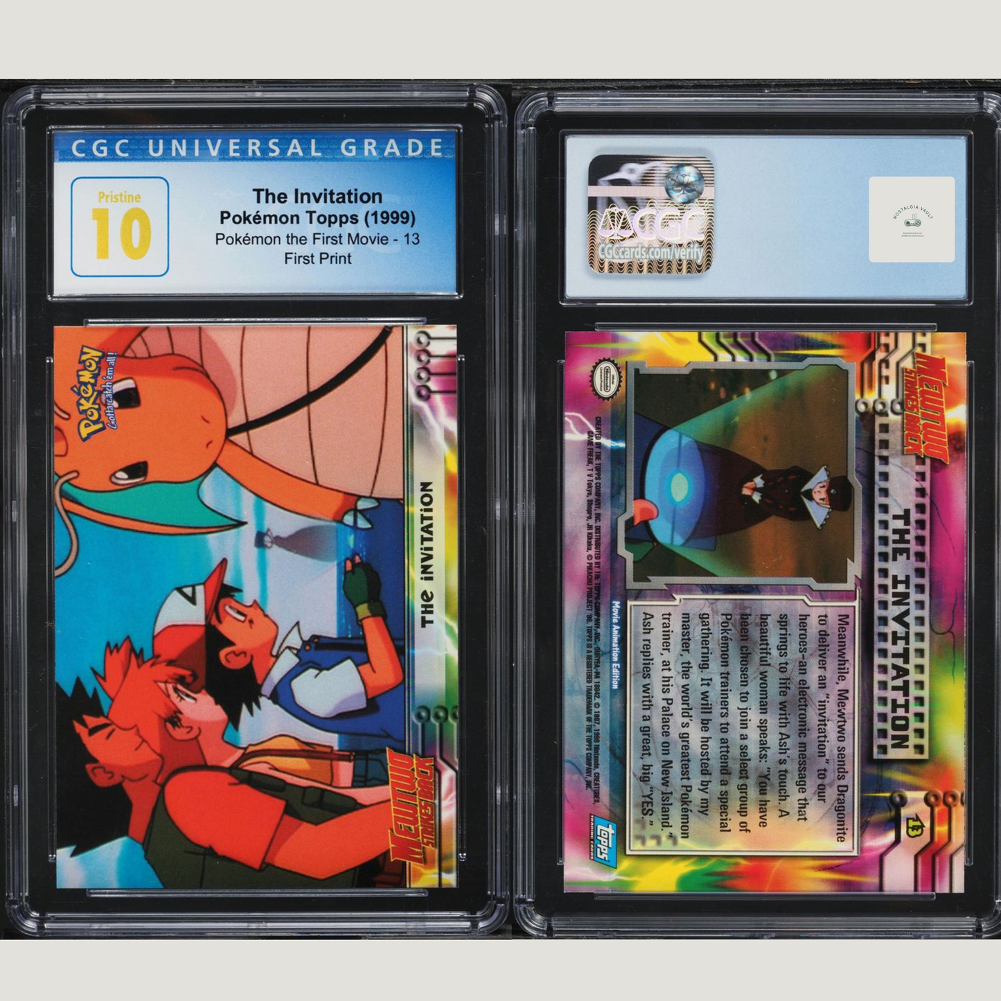 1999 Topps Pokemon The First Movie First Print The Invitation CGC 10 PRISTINE