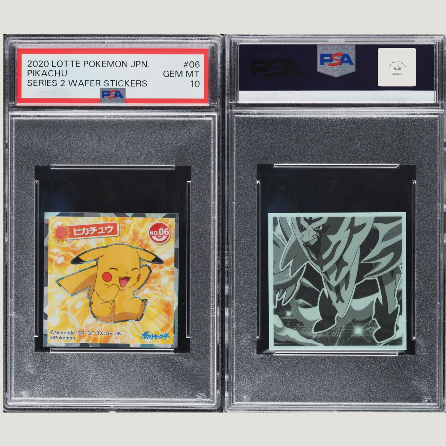 2020 Pokemon Japanese Lotte Series 2 Wafer Stickers Pikachu #6 PSA 10 GEM MINT