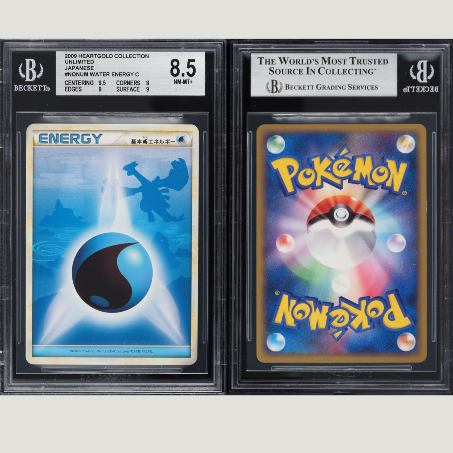 2009 Pokemon Japanese HeartGold Collection Water Energy BGS 8.5 NM-MT+