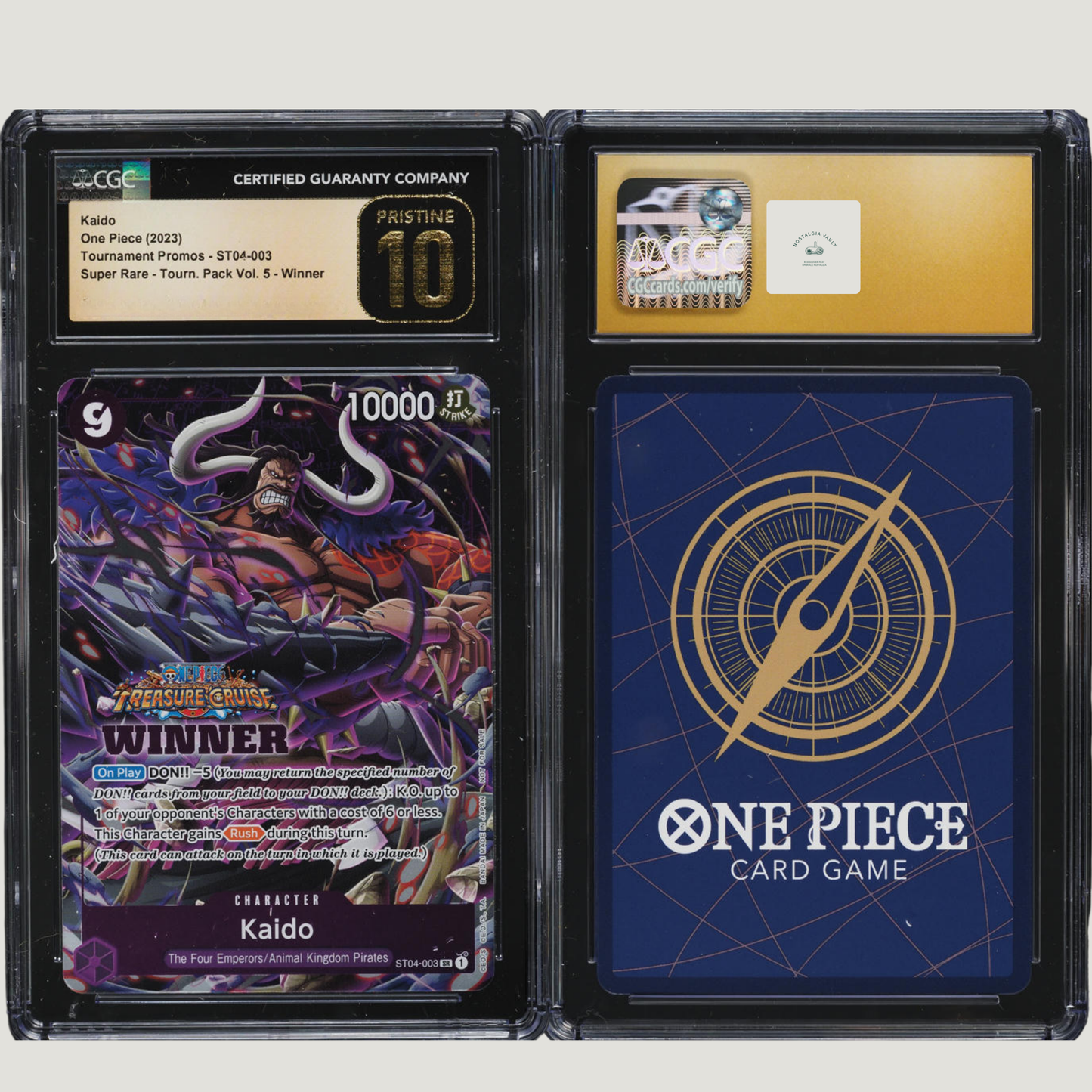 2023 One Piece Tournament Promo Vol. 5 Winner Kaido CGC 10 PRISTINE
