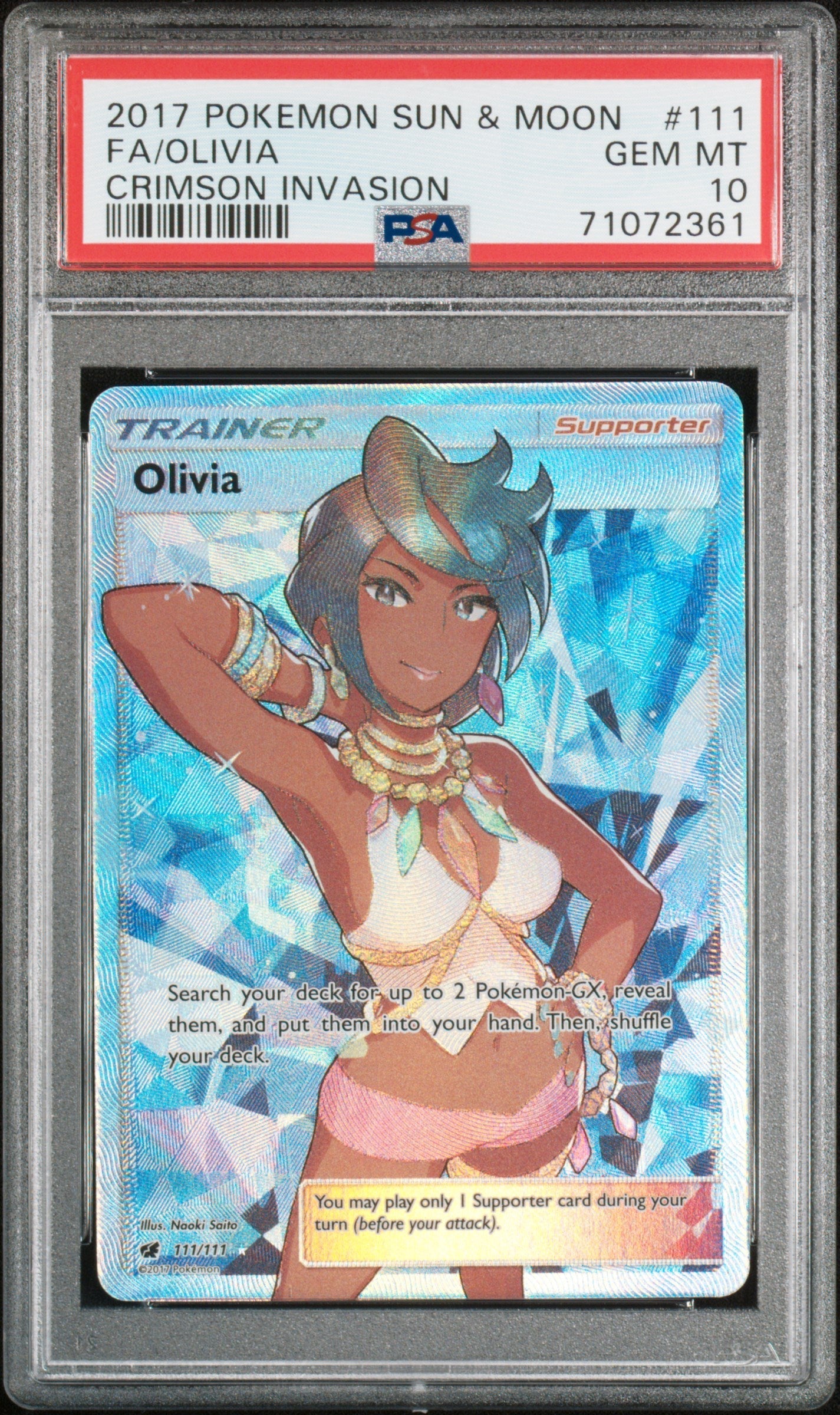PSA 10 FA/OLIVIA CRIMSON INVASION