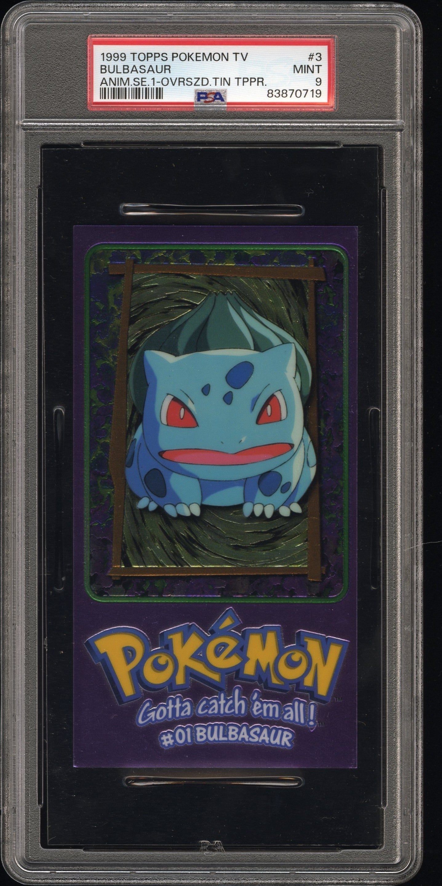 PSA 9 BULBASAUR ANIM.SE.1-OVRSZD.TIN TPPR.