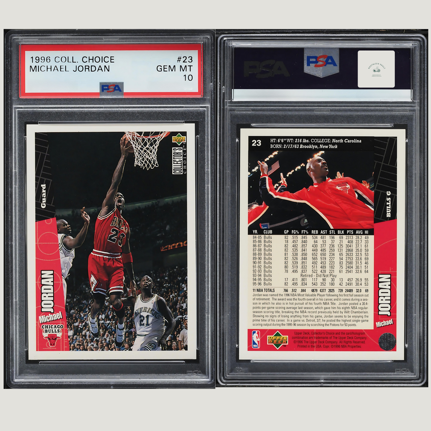 1996 Collector's Choice Michael Jordan #23 PSA 10 GEM MINT
