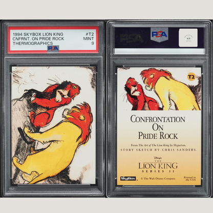 1994 Skybox Lion King Thermographics Confront On Pride Rock #T2 PSA 9 MINT