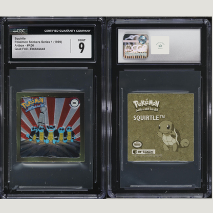 1999 Pokemon Stickers Series 1 Artbox Gold Foil Embossed Squirtle CGC 9 MINT