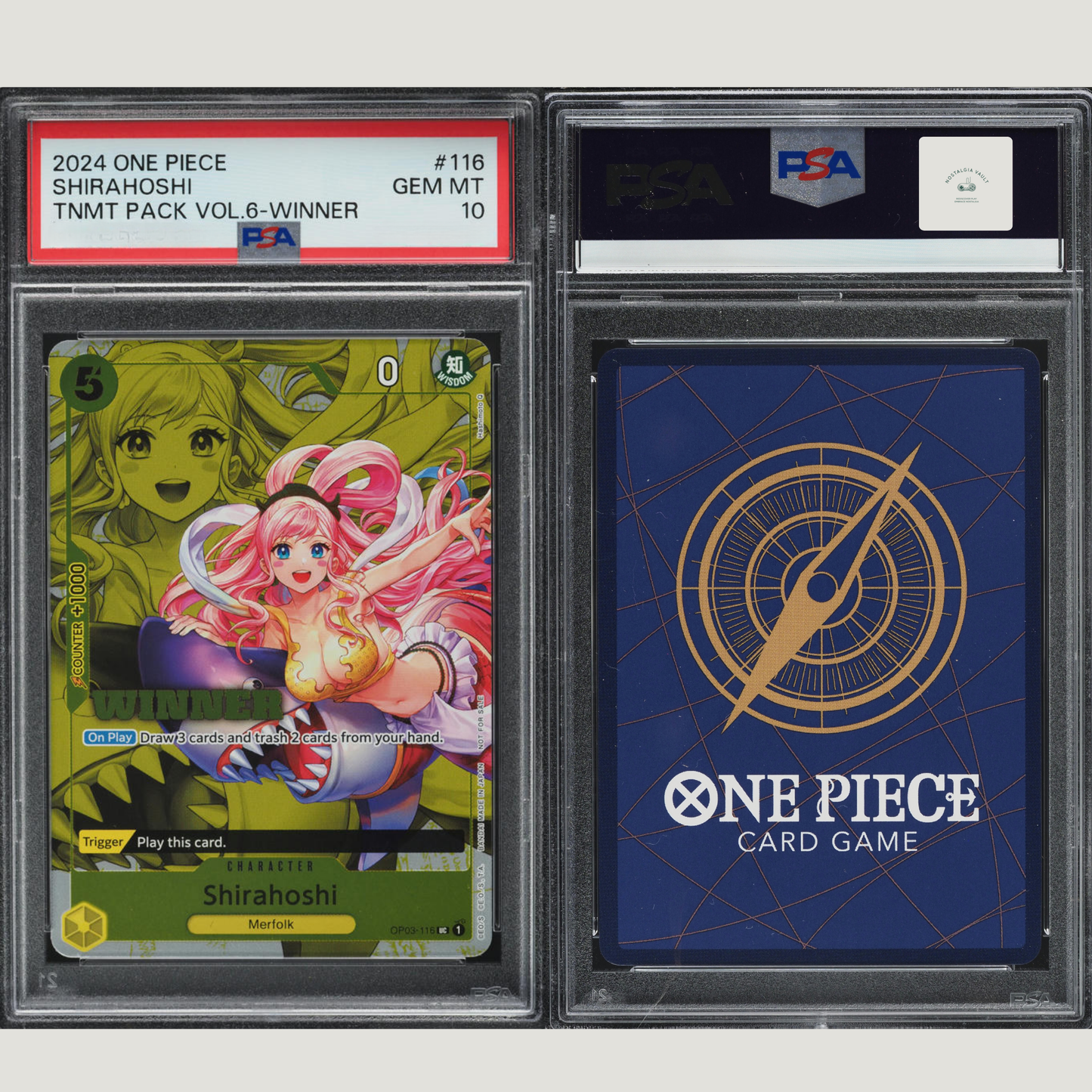 2024 One Piece Tournament Pack Vol.6 Winner Shirahoshi #OP03-116 PSA 10 GEM MINT