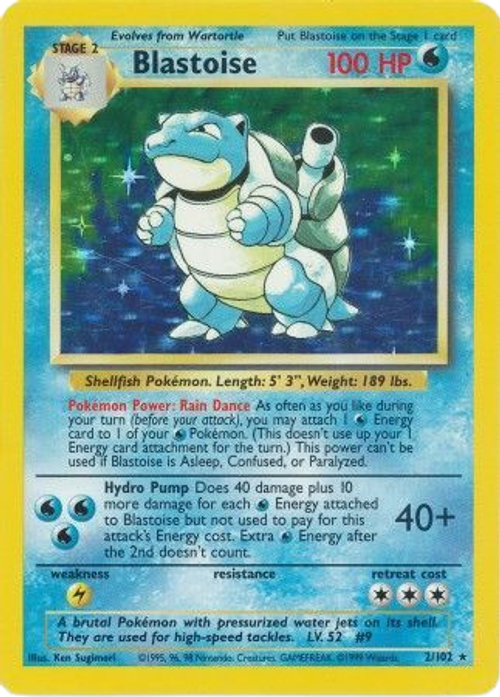 Blastoise - 2/102 - Holo Rare Unlimited