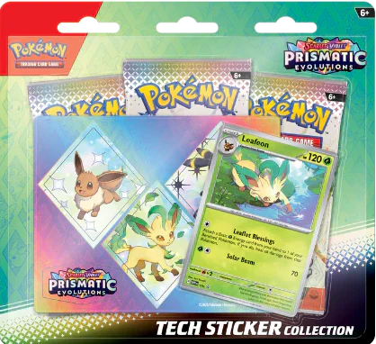 Prismatic Evolutions Tech Sticker Blister w/ Leafon Promo