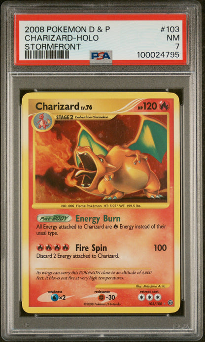 PSA 7 CHARIZARD-HOLO STORMFRONT