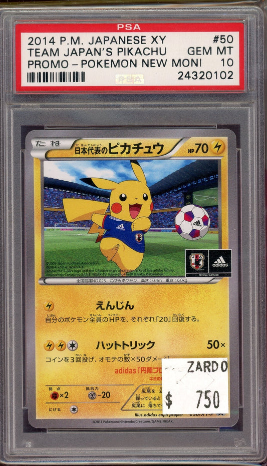 PSA 10 TEAM JAPAN'S PIKACHU PROMO-POKEMON NEW MON!