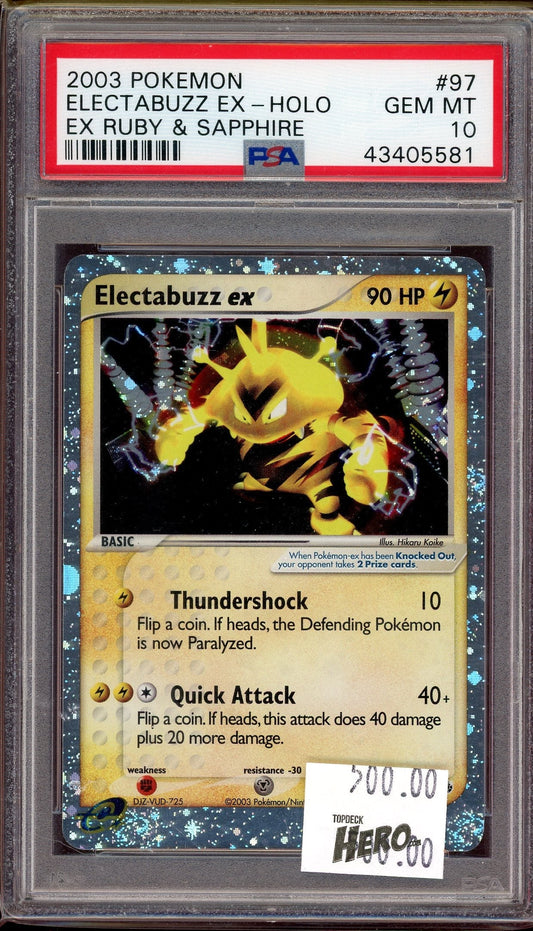 PSA 10 ELECTABUZZ EX-HOLO RUBY & SAPPHIRE